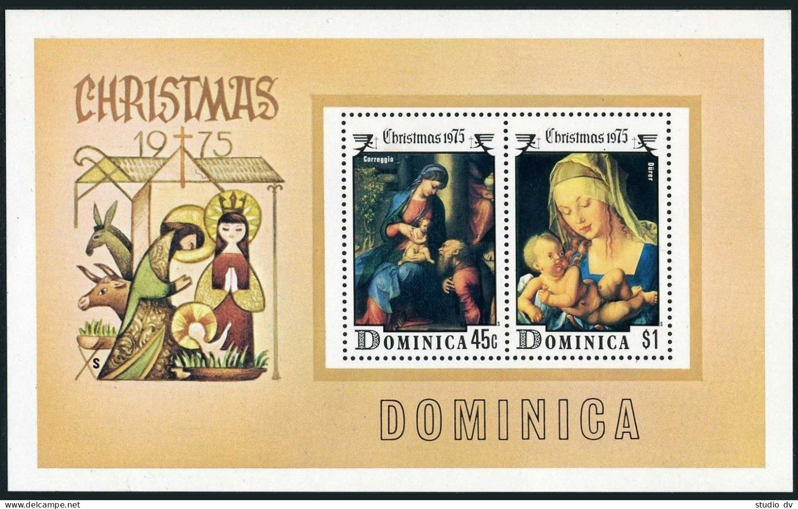 Dominica 447-453,453a, MNH. Mi 446-452, Bl.33. Filippo Lippi, Jacopo Bellini, - Dominica (1978-...)