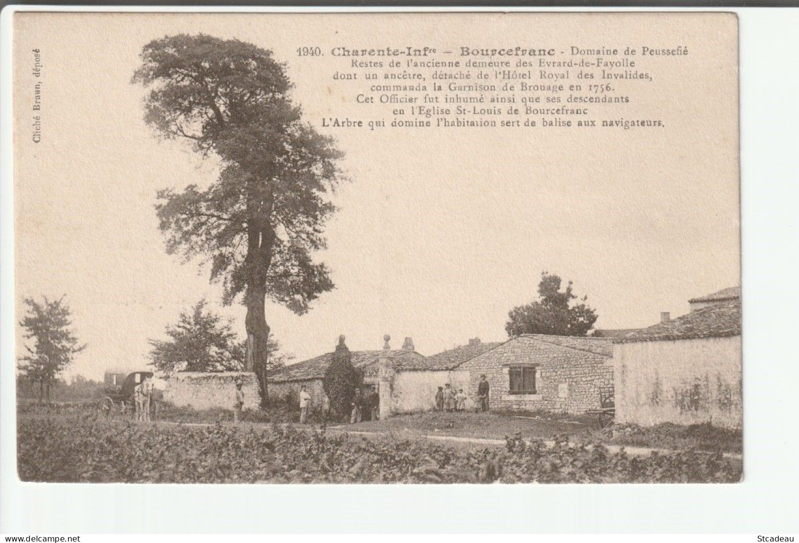 0013. Bourcefranc - Domaine De Peussefié - Evrard De Fayolle - Braun 1940 - Sonstige & Ohne Zuordnung