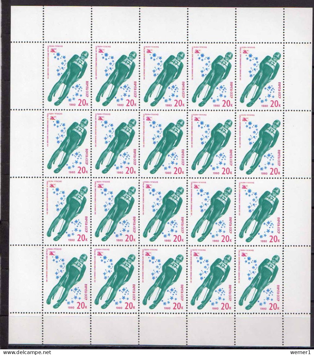 USSR Russia 1980 Olympic Games Lake Placid Set Of 5 Sheetlets MNH - Hiver 1980: Lake Placid