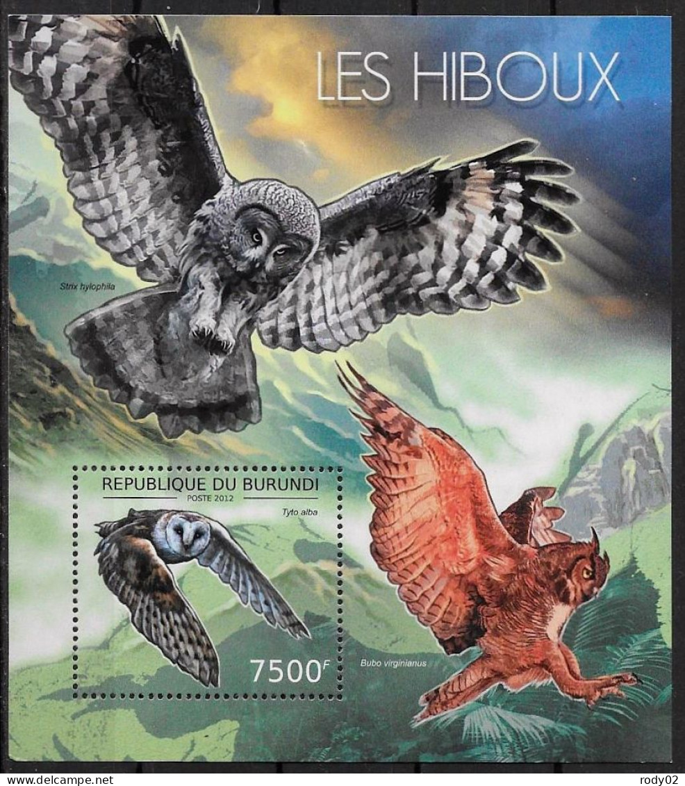 BURUNDI - OISEAUX - HIBOUX - N° 1718 A 1721 ET BF 269 - NEUF** MNH - Owls
