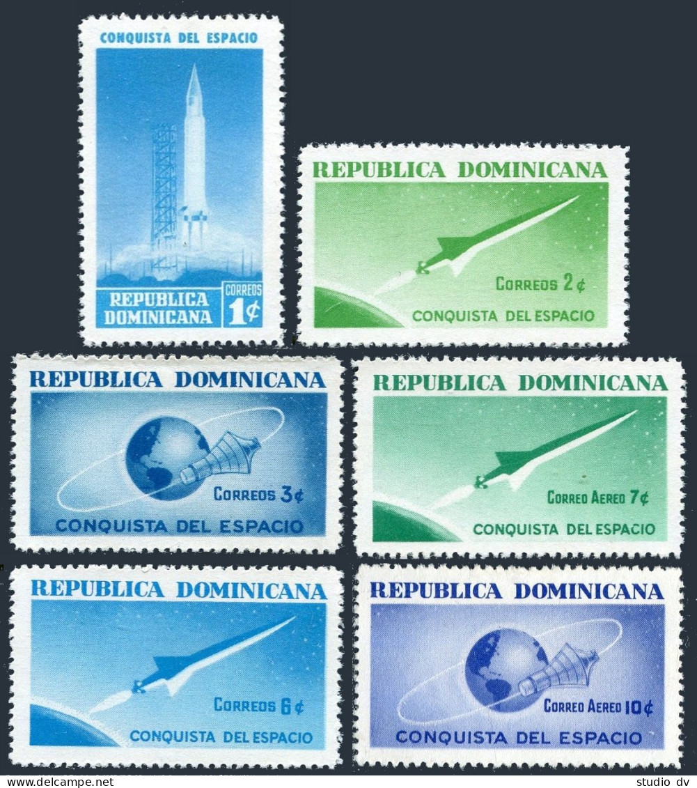 Dominican Rep 598-601,C135-C136, C136a,MNH. Mi 836-841. Conquest Of Space, 1964. - Dominican Republic