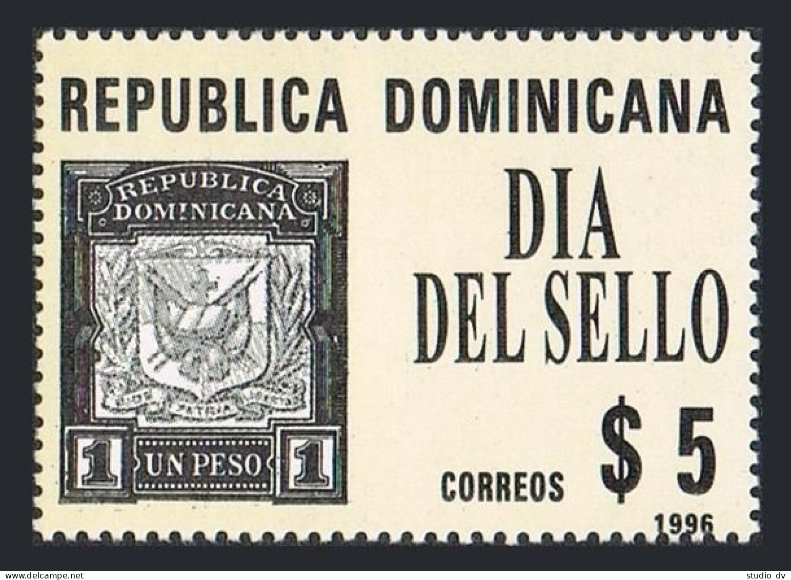 Dominican Rep 1235,MNH.Michel 1813. Stamp Day 1996. - Dominikanische Rep.