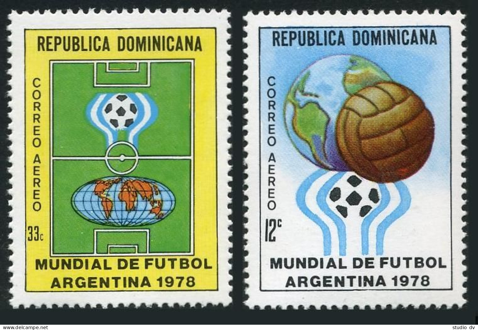 Dominican Rep C271-C272, MNH. Mi 1191-1192. World Soccer Cup Argentina-1978. - Dominican Republic
