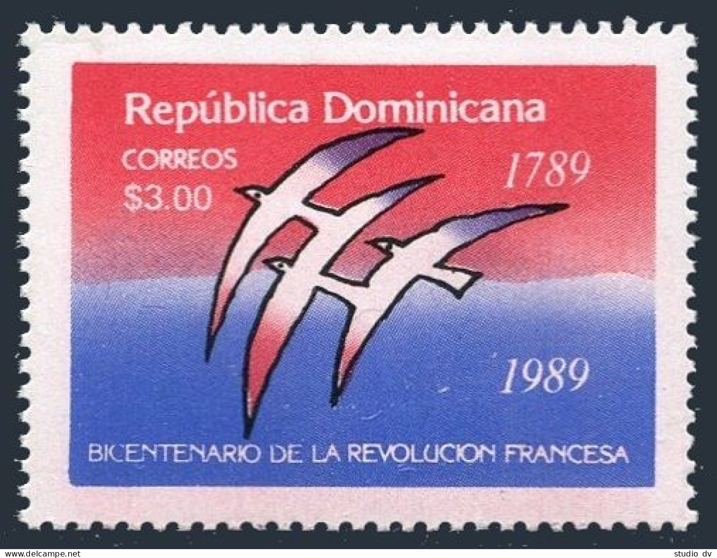 Dominican Rep 1049,MNH.Michel 1579. French Revolution,200th Ann.1989. - Dominican Republic
