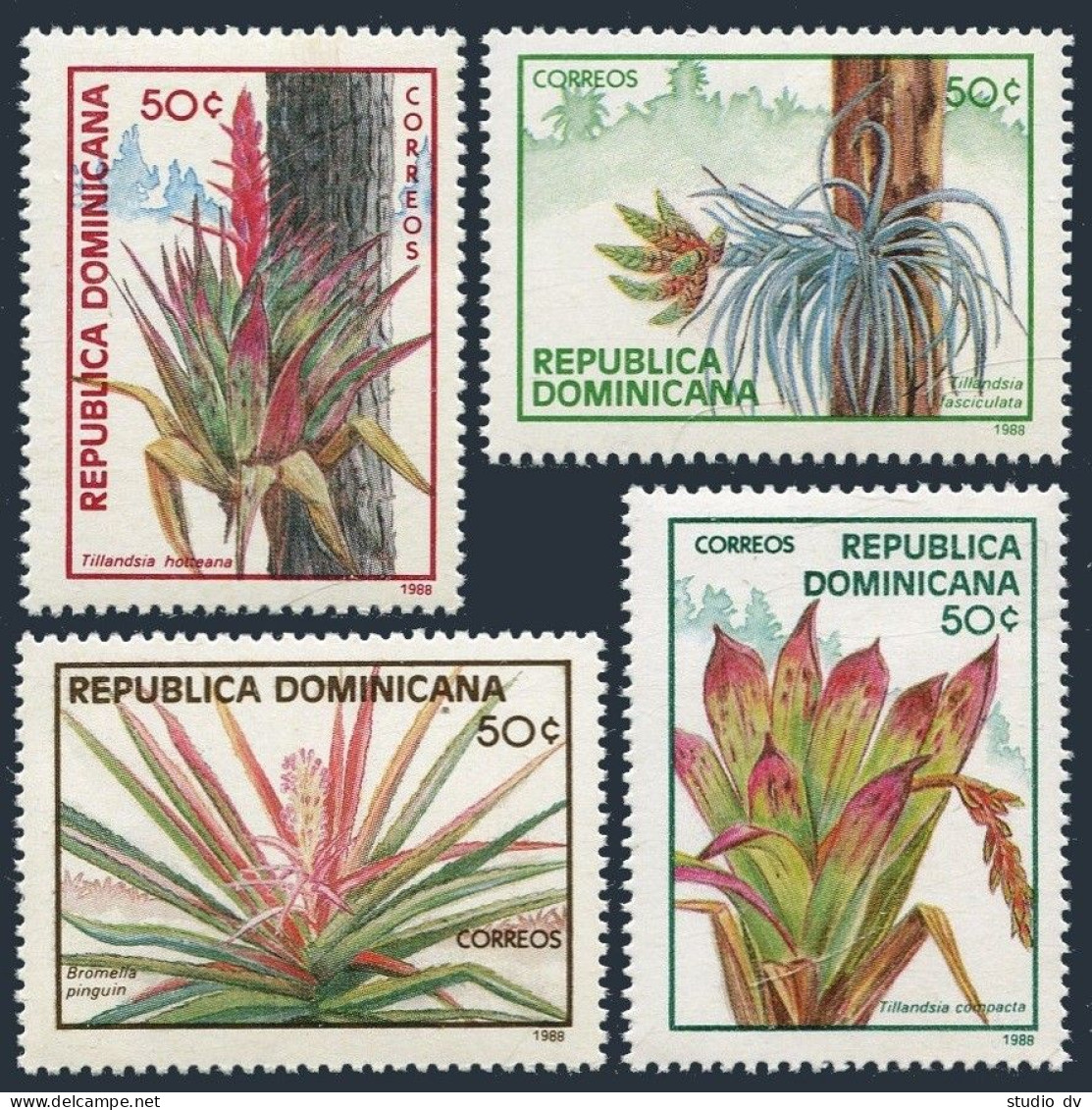 Dominican Rep 1020-1023, MNH. Michel 1351-1354. Flora 1988. - Dominican Republic
