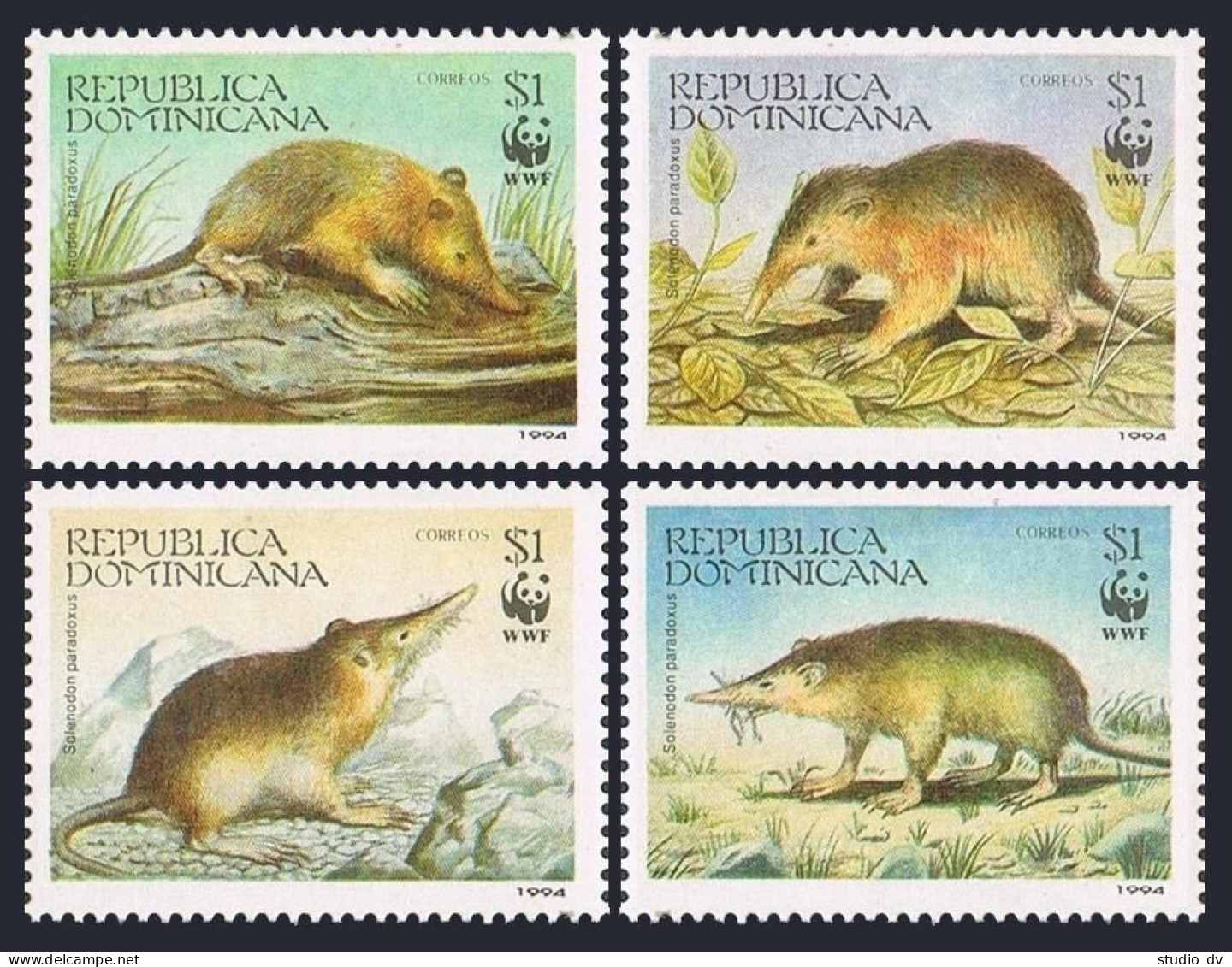 Dominican Rep 1158a-1158d, MNH. Michel 1698-1701. WWF 1994. Solenodon Paradoxus. - Dominican Republic