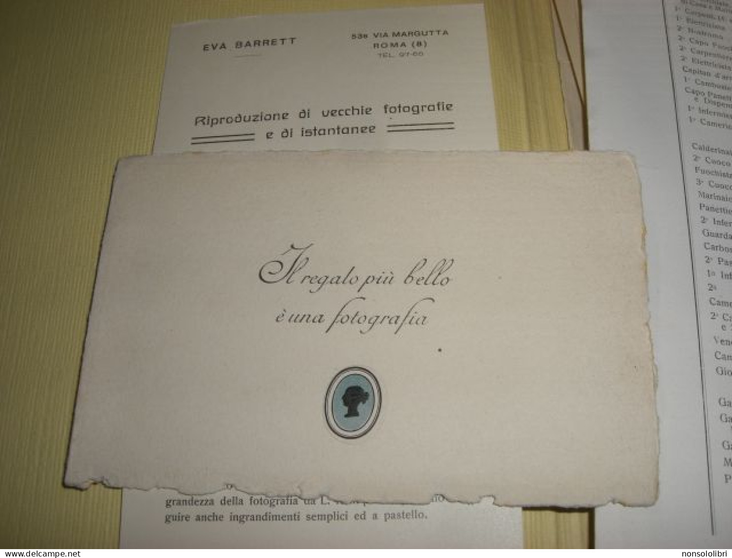 BIGLIETTO ANNUNCIO A GENOVA DELLA FOTOGRAFA EVA BARRETT - Historical Documents