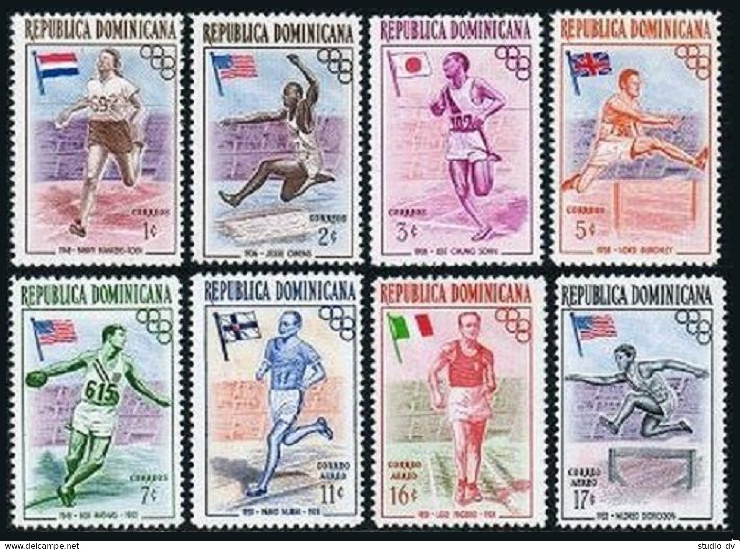 Dominican Republic 474-C99, MNH. Mi 560-567. Olympics Melbourne-1956. Winners. - Dominican Republic