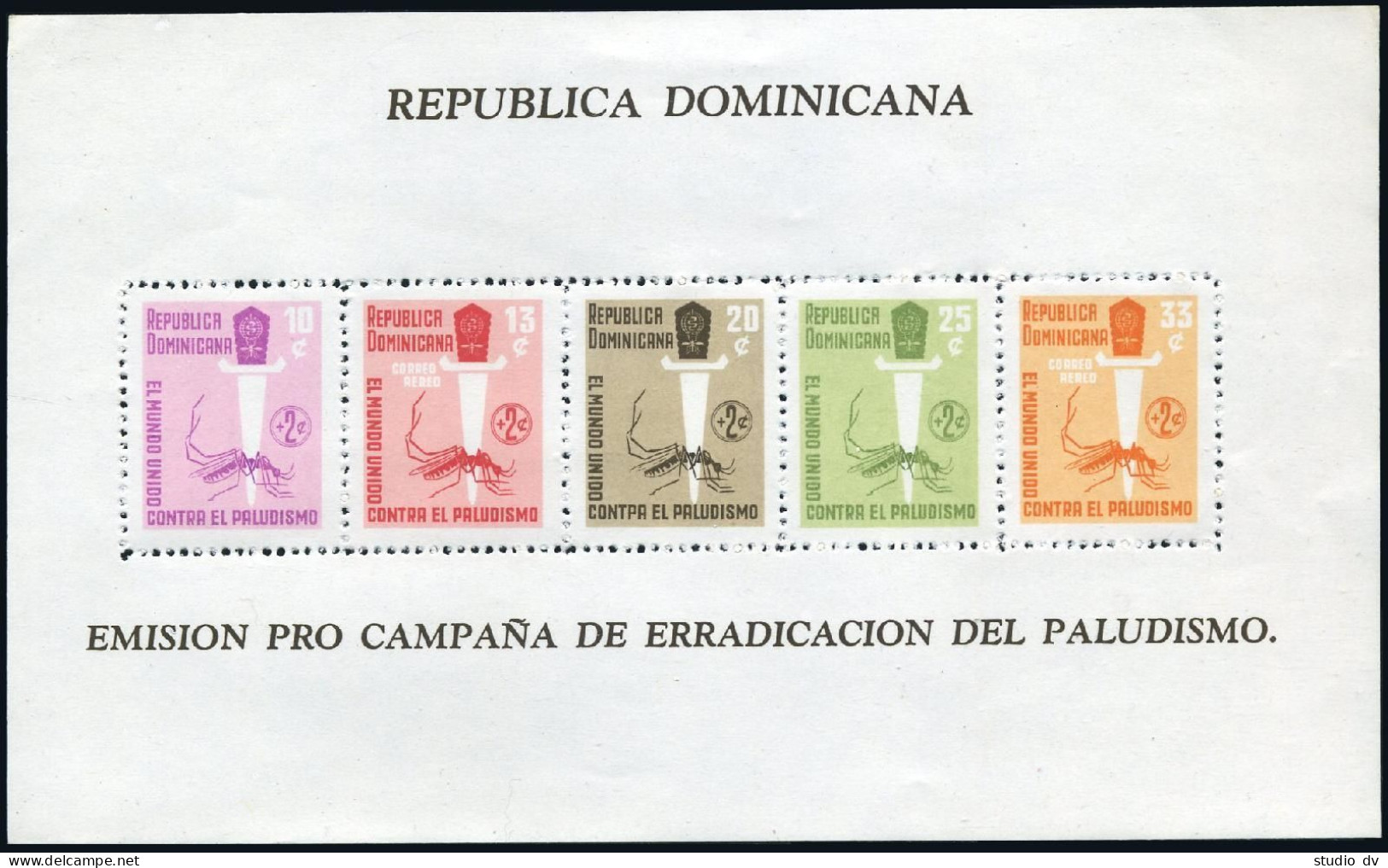 Dominican Rep 558-CB25, CB25a A,B. Mi 765-773, Bl.29A-29B. WHO Against Malaria. - Dominicaine (République)