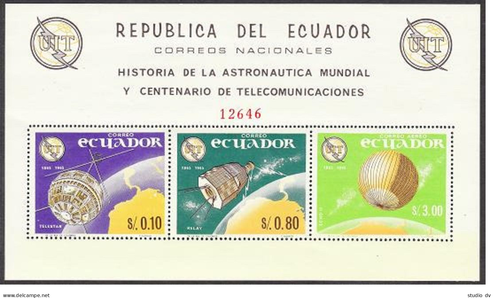 Ecuador 748Df, 748Df Imperf Sheets, MNH. Michel Bl.14-15. ITU-100, 1965. - Equateur