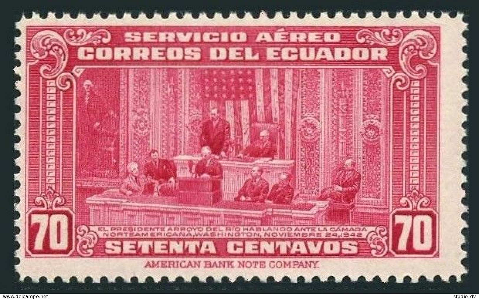 Ecuador C115, MNH. Michel 499. President Arroyo Address. US Congress, 1943. - Equateur