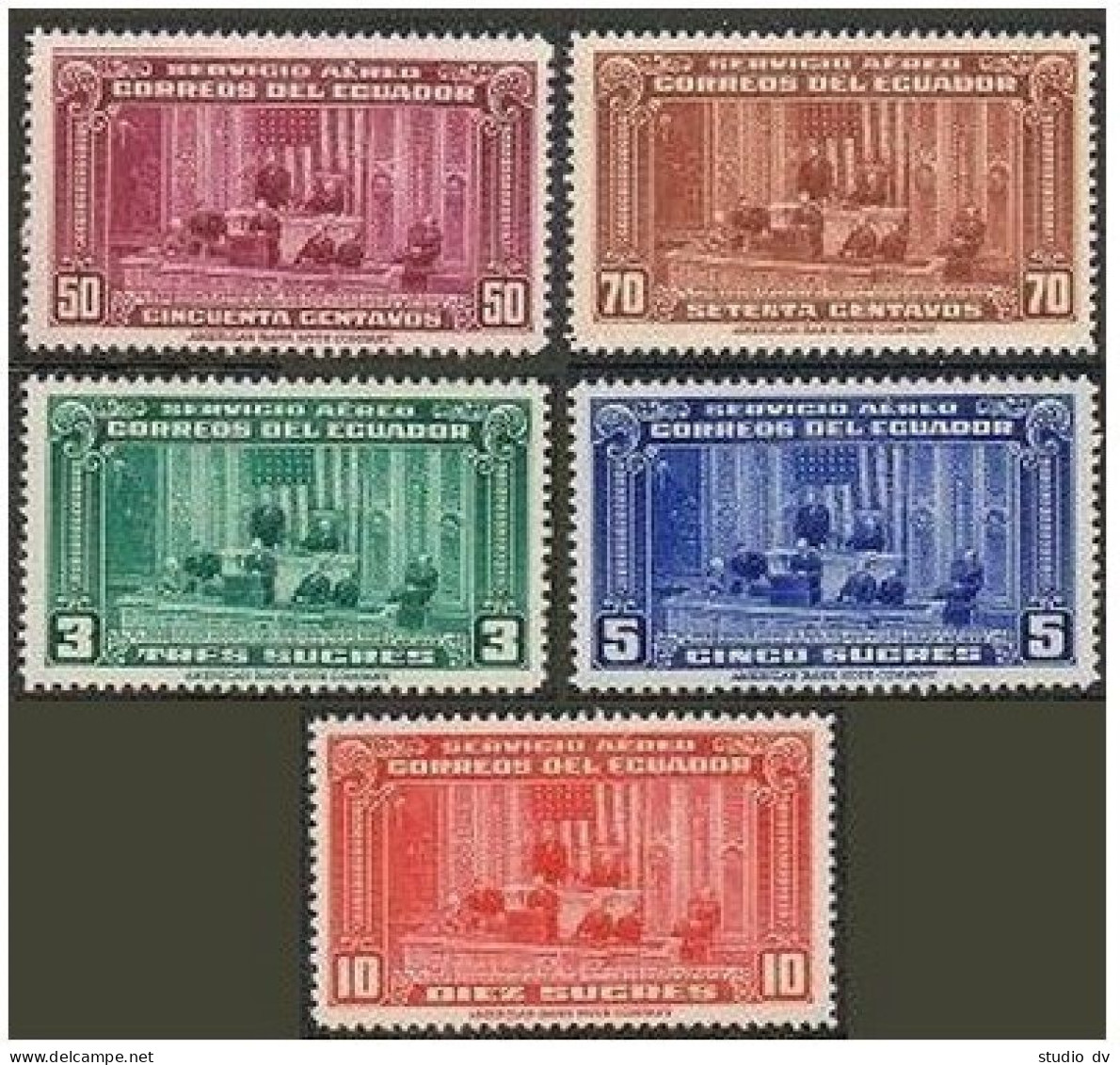 Ecuador C119-C123, MNH. Michel 509-513. Arroyo Del Rio Visit In 1944, USA. - Ecuador