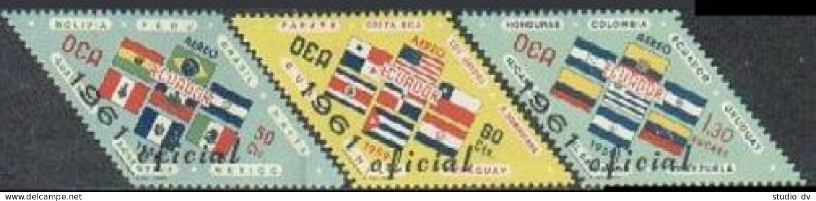 Ecuador CO19-CO21, MNH. Mi D195-D1970. Official 1964. OAS-Flags. Official 1961. - Equateur