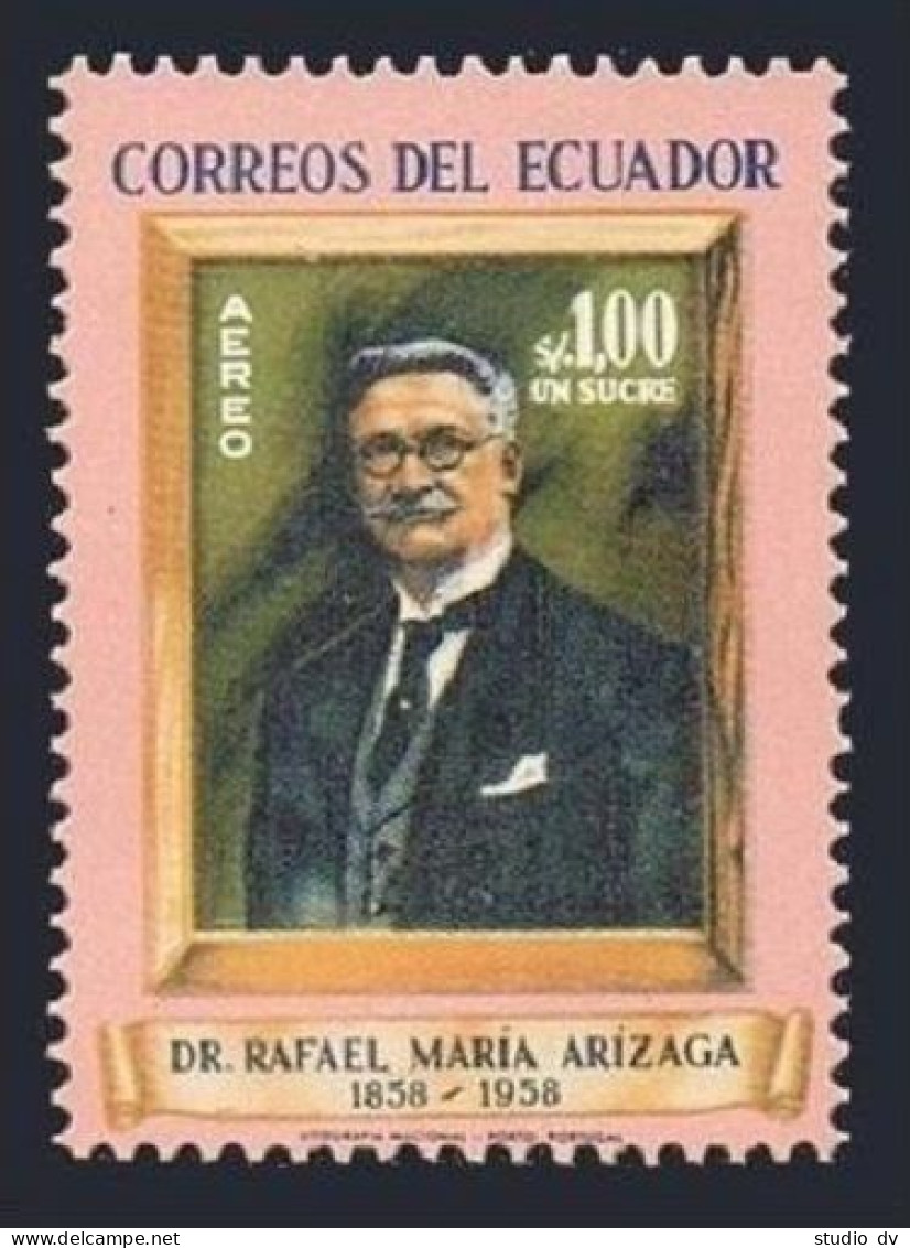 Ecuador C324 Block/4, MNH. Michel 968. Rafael Maria Arizaga, Writer. 1958. - Ecuador