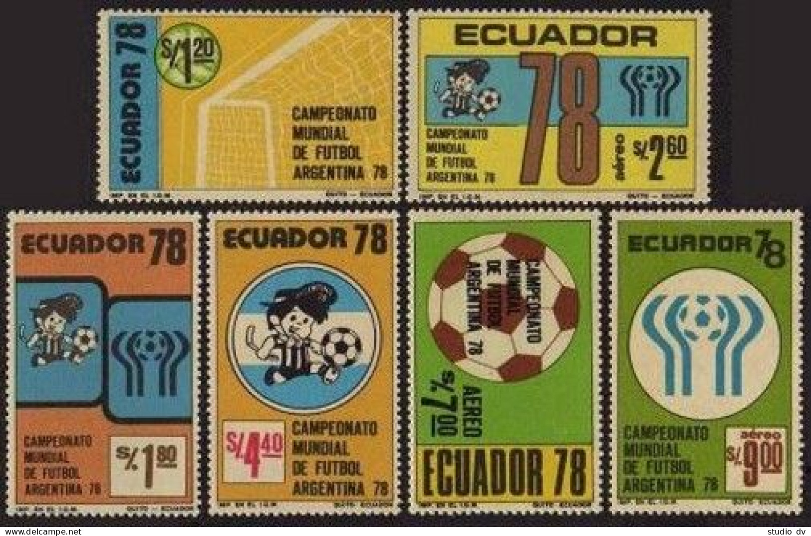 Ecuador 971-973,C627-C629,MNH.Mi 1782-1787. Soccer Cup Argentina-1978. - Ecuador