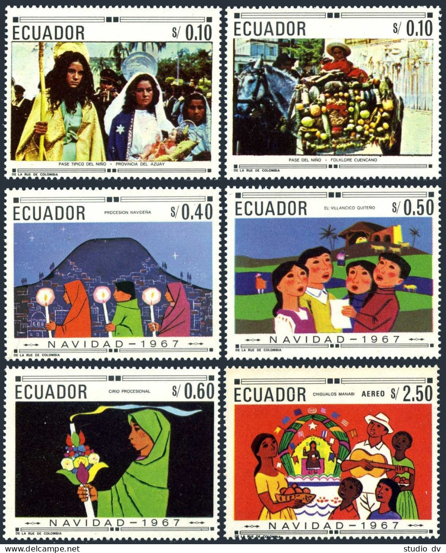 Ecuador 765-765E,MNH.Michel 1392-1397.Christmas 1967. Native Christian Art. - Equateur