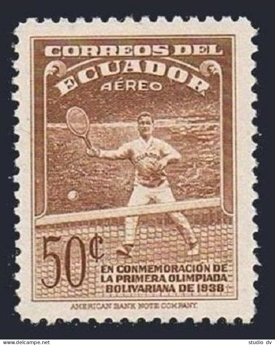 Ecuador C67,hinged.Michel 415. 1st Bolivarian Games 1938.Tennis. - Ecuador