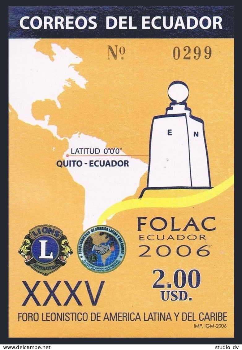 Ecuador 1767, MNH. Latin American & Caribbean Lions' Club Forum, 2006. - Ecuador