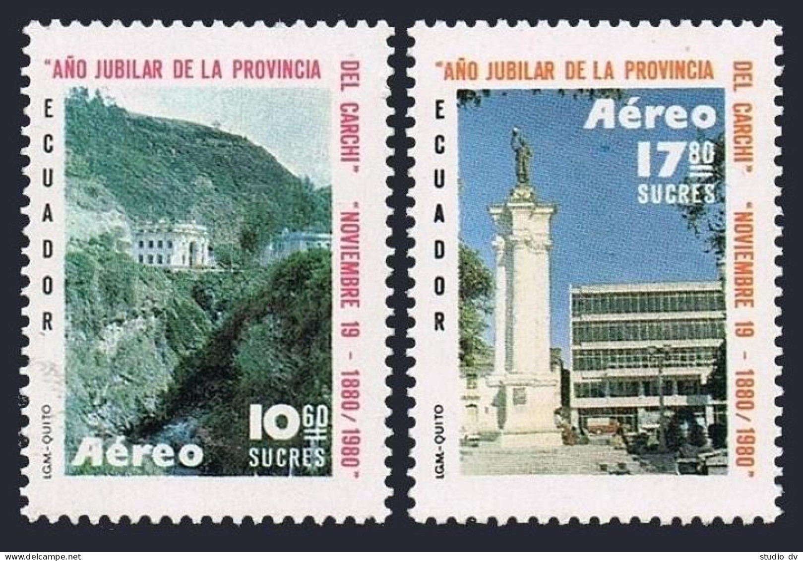 Ecuador C707-C708, MNH. Mi 1883-1884. Carchi Province, 1980. Governor's Palace, - Equateur