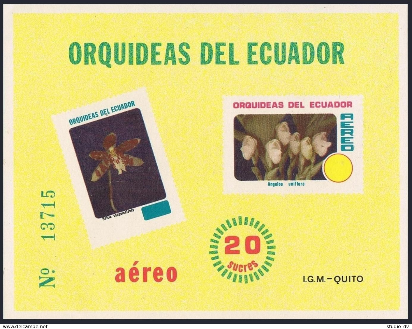 Ecuador C713-C714 Sheets, MNH. Michel Bl.101-102. Orchids, 1980. - Equateur