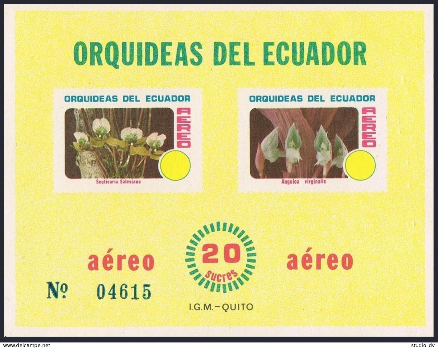Ecuador C713-C714 Sheets, MNH. Michel Bl.101-102. Orchids, 1980. - Equateur