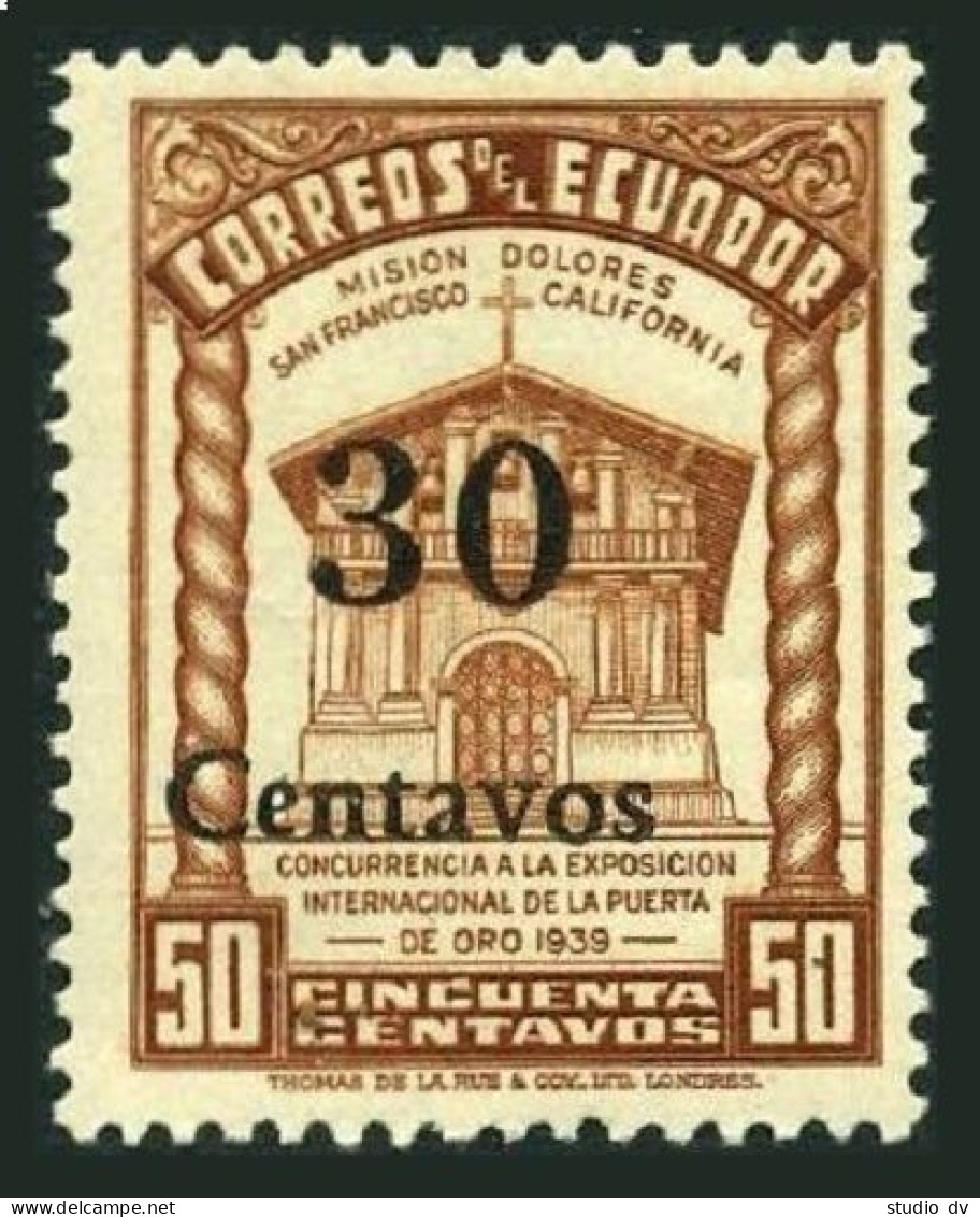 Ecuador 429,MNH.Michel 523. Dolores Mission,surcharged 30 Centavos,1944. - Equateur