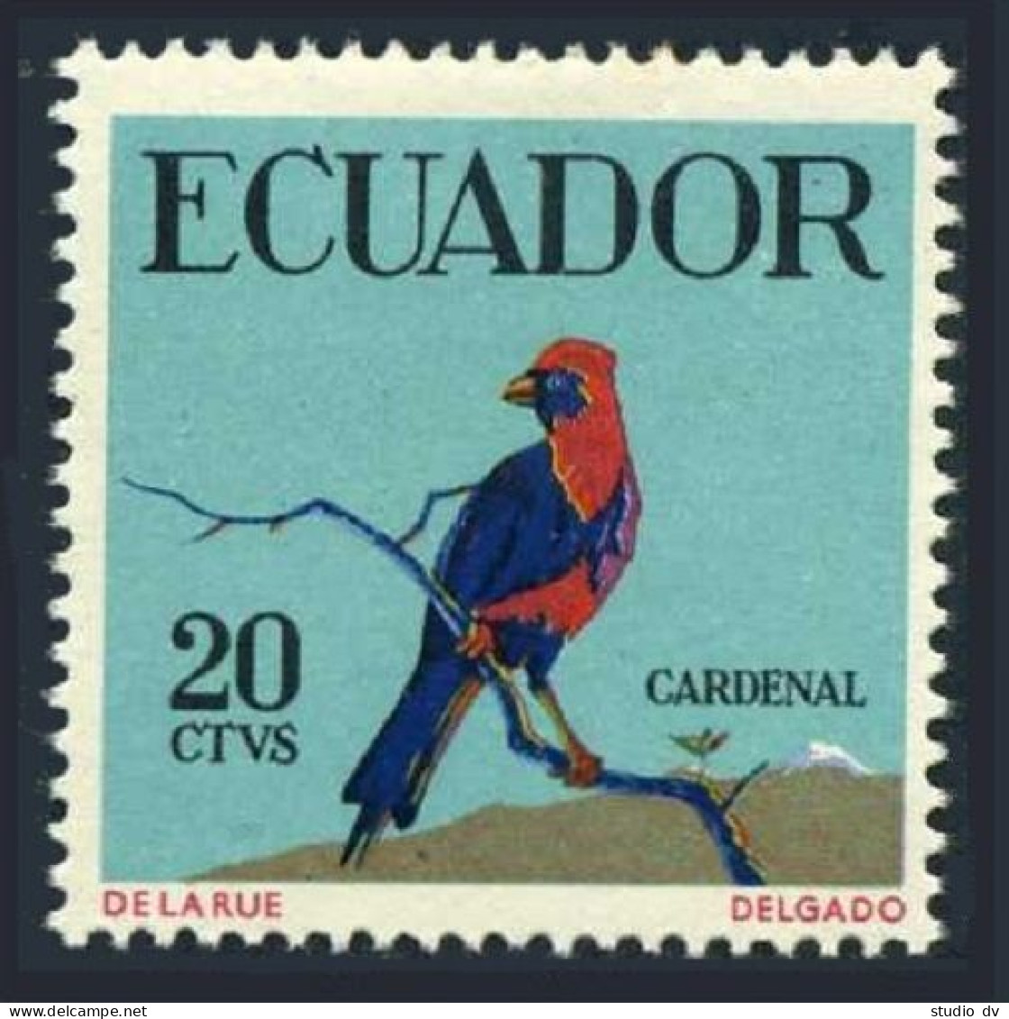Ecuador 645, MNH. Michel 981. Birds 1958: Cardinal. - Ecuador