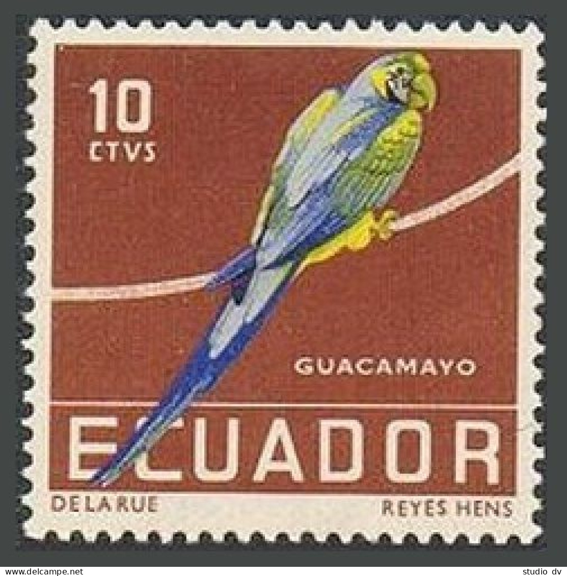 Ecuador 634,MNH.Michel 956. Bird 1958.Blue And Yellow Macaw. - Equateur