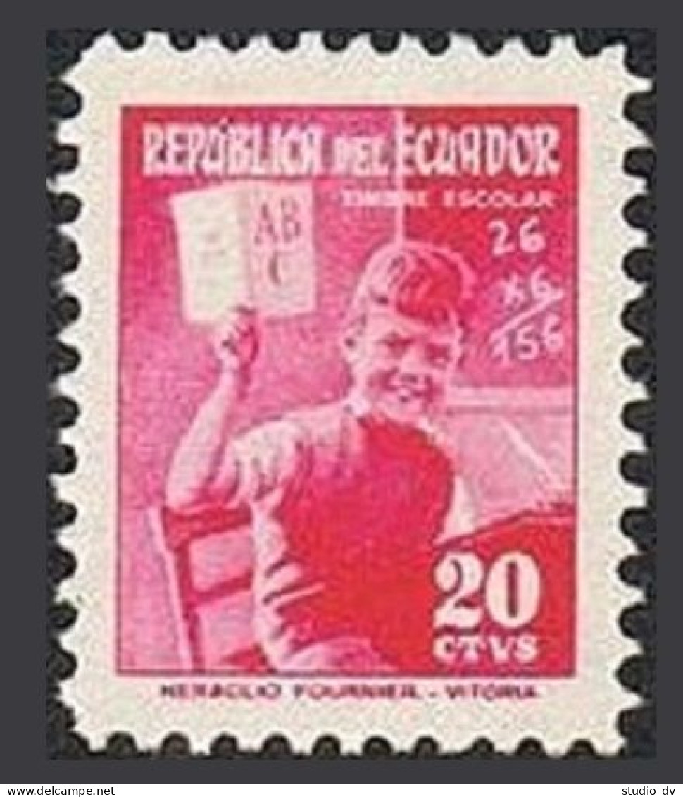 Ecuador RA73, MNH. Michel Zw 79-I. Young Student At Desk. Postal Tax 1954. - Ecuador