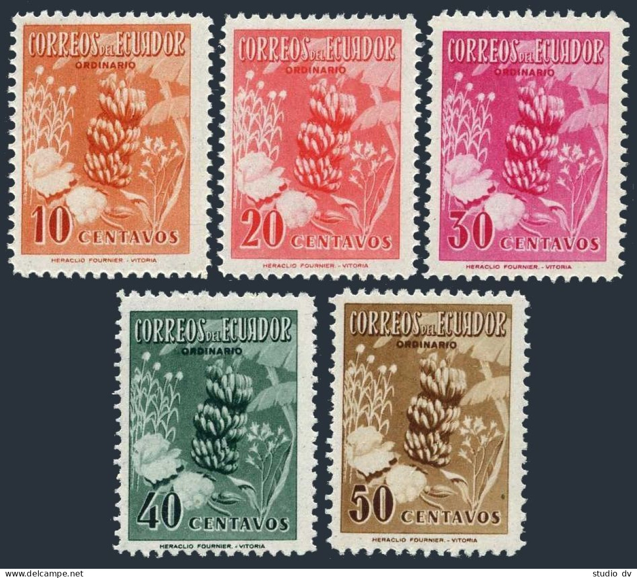 Ecuador 589-593, MNH. Michel 843-847. Products Of Ecuador, 1954. Bananas. - Ecuador