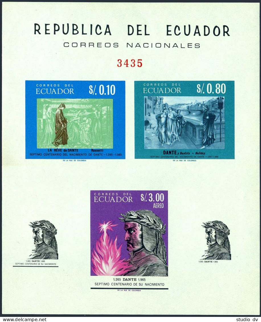 Ecuador 750Cd Perf,imperf,MNH.Michel 1224-1229 Bl.20-21. Dante-700.Galileo-400. - Equateur