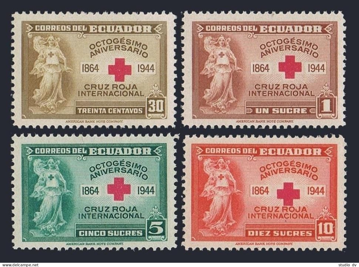 Ecuador 440-443, MNH. Michel 555-558. International Red Cross, 80th Ann. 1945. - Equateur