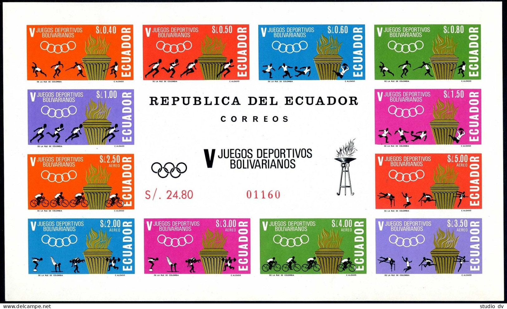 Ecuador 738-743,C435-C440,C440a, MNH. Mi 1174-1185,Bl.12. Bolivarian Games 1965. - Equateur