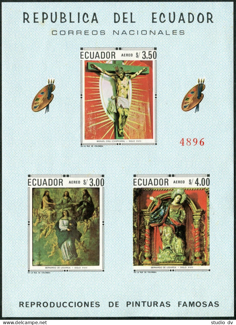 Ecuador 768F A,B Sheets, MNH. Mi Bl.47-48. Christmas 1967. By.de Ledranda,Chili. - Equateur