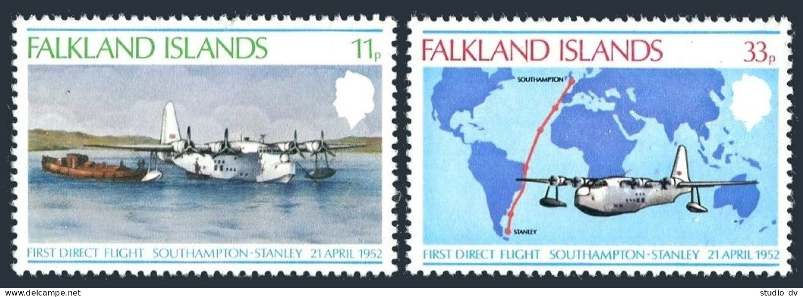 Falkland 276-277, Hinged. Michel .270-271. Flight Southampton To Stanley, 1978 - Falkland Islands