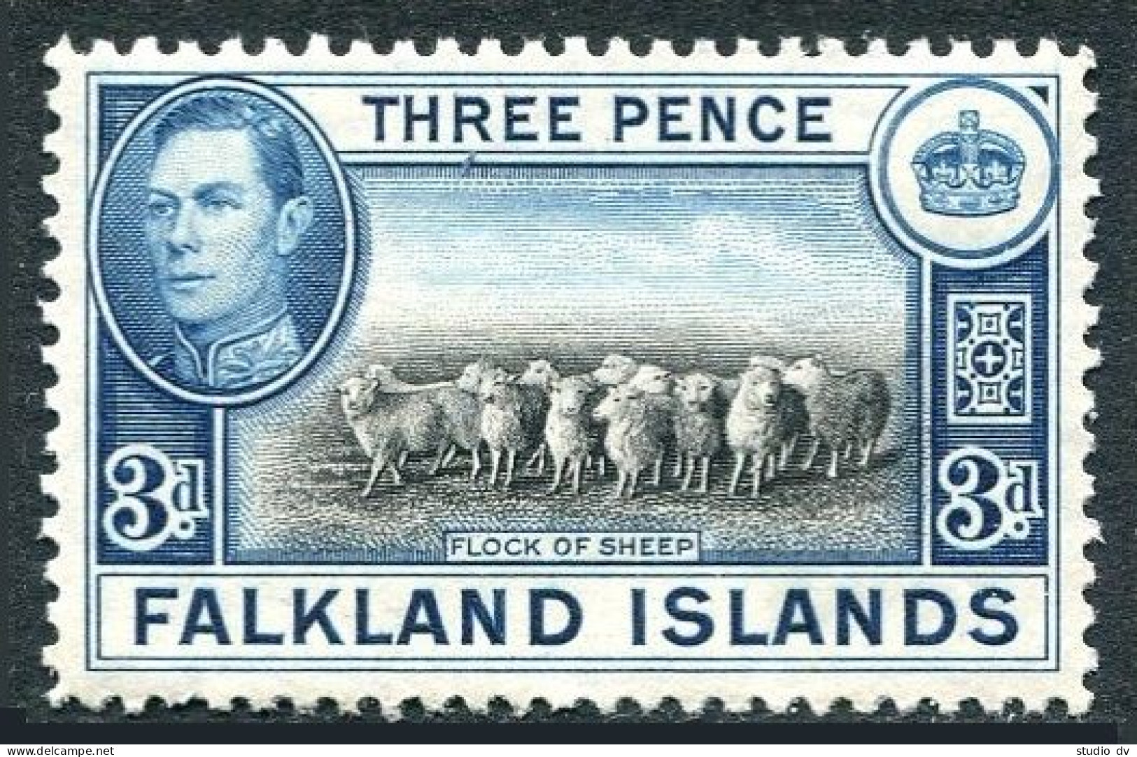Falkland 87A, Hinged. Michel 84. King George VI.A Flock Of Sheep, 1941. - Falklandinseln