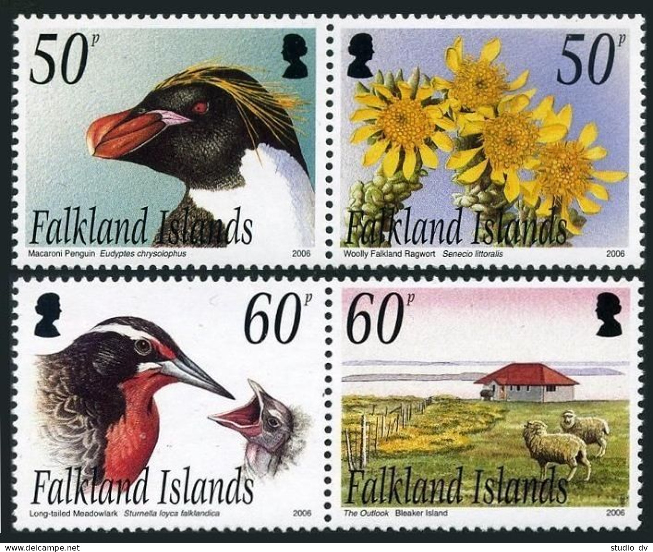 Falkland Isls 912-913 Ab Pairs,MNH. Bleaker Island 2006.Macaroni Penguin,Sheep, - Falkland