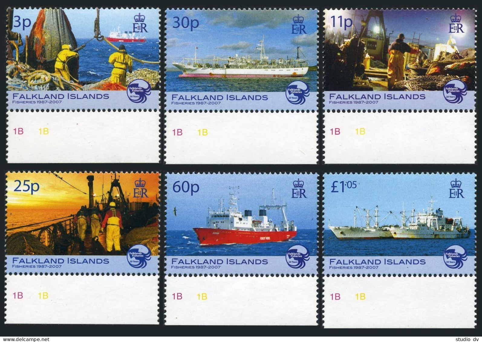 Falkland Isls 924-929,MNH. Fisheries,20th Ann.2007.Fishing Boat,Japanese Jigger, - Falklandeilanden