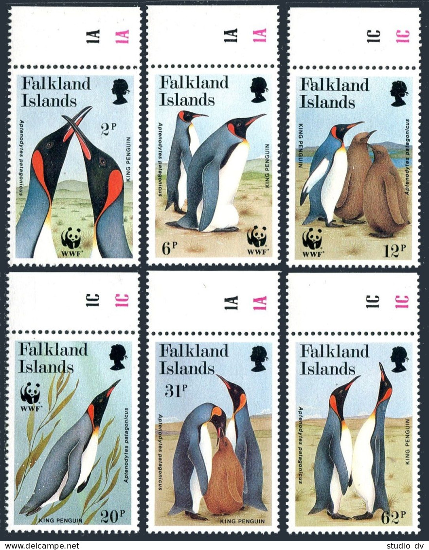 Falkland 535-540, MNH. Michel 538-543. WWF 1991. King Penguins. - Falkland Islands