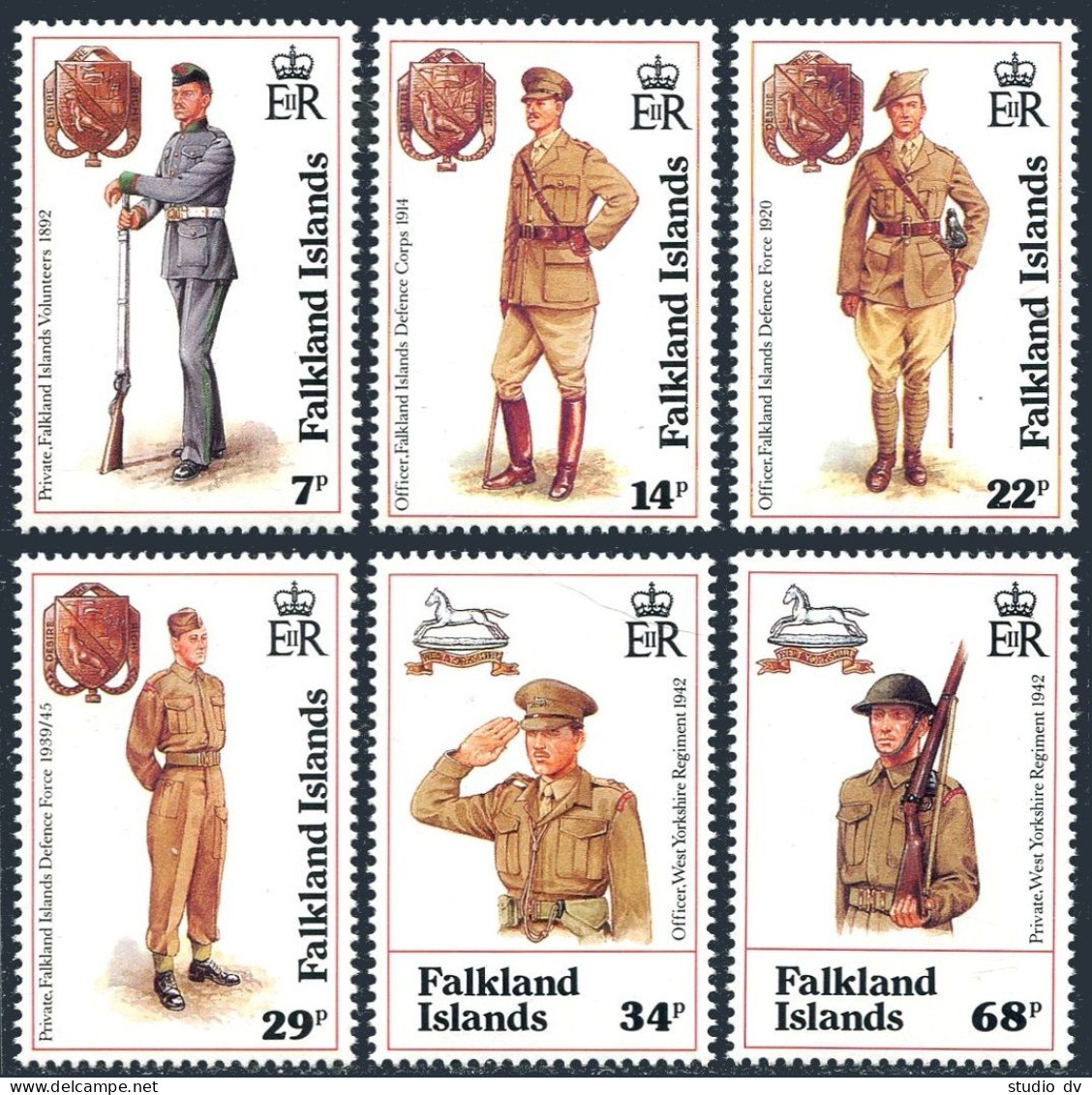 Falkland 562-567, MNH. Mi 569-576. Defense Force, West Yorkshire Regiment, 1992. - Falkland Islands
