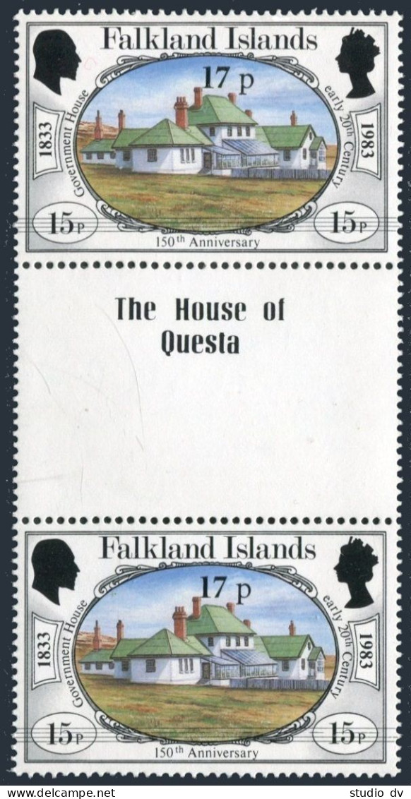 Falkland Isls 402 Gutter, MNH. Michel 405. Government House. New Value, 1984. - Falkland Islands