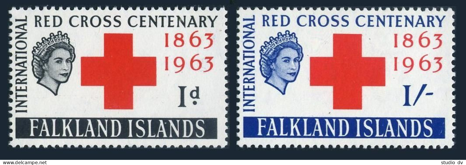 Falkland 147-148, MNH. Michel 142-143. Red Cross Centenary, 1963. - Falklandinseln