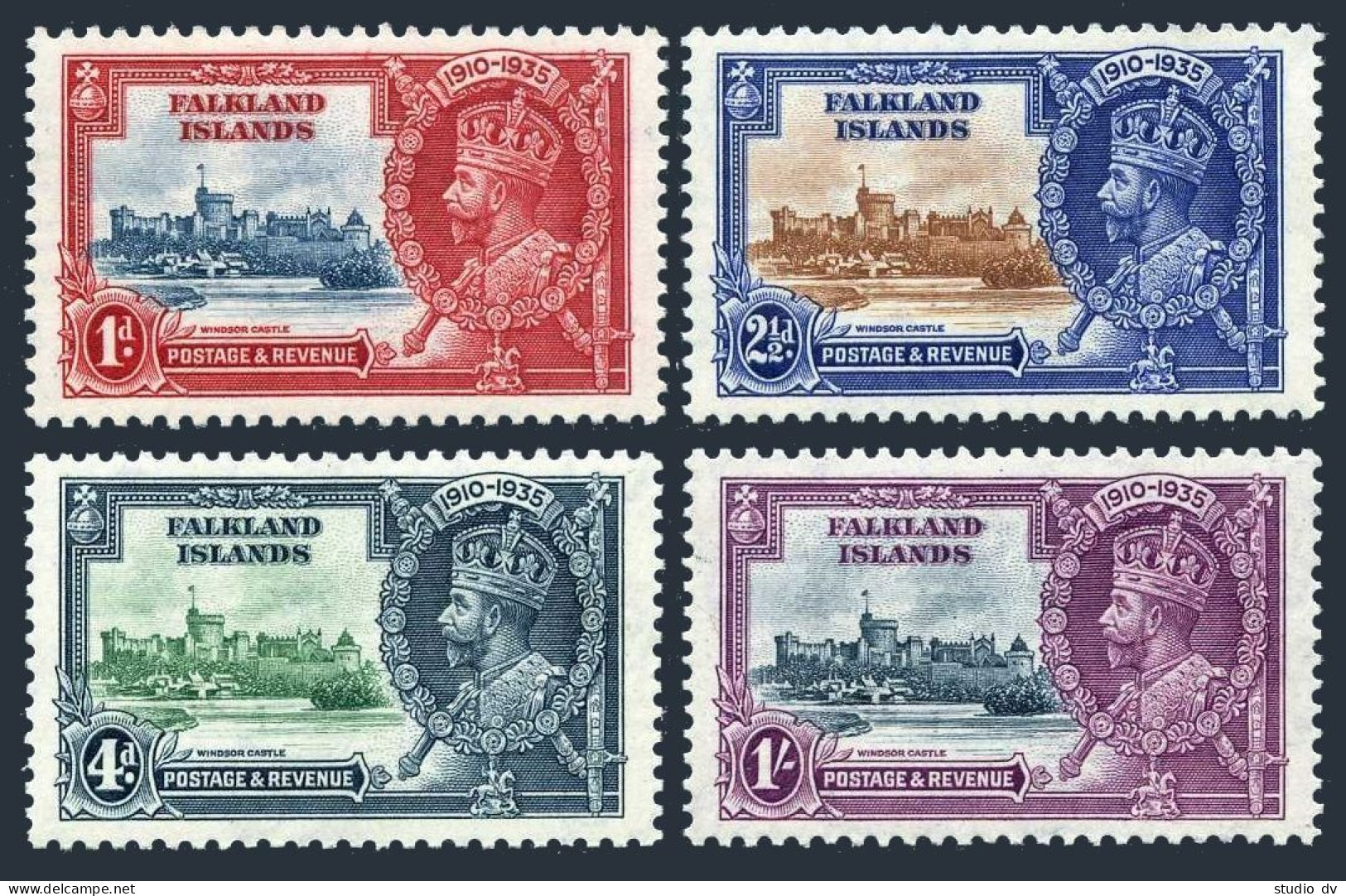 Falkland 77-80, MNH. Mi 71-74. King George V Silver Jubilee Of The Reign, 1935. - Falklandinseln