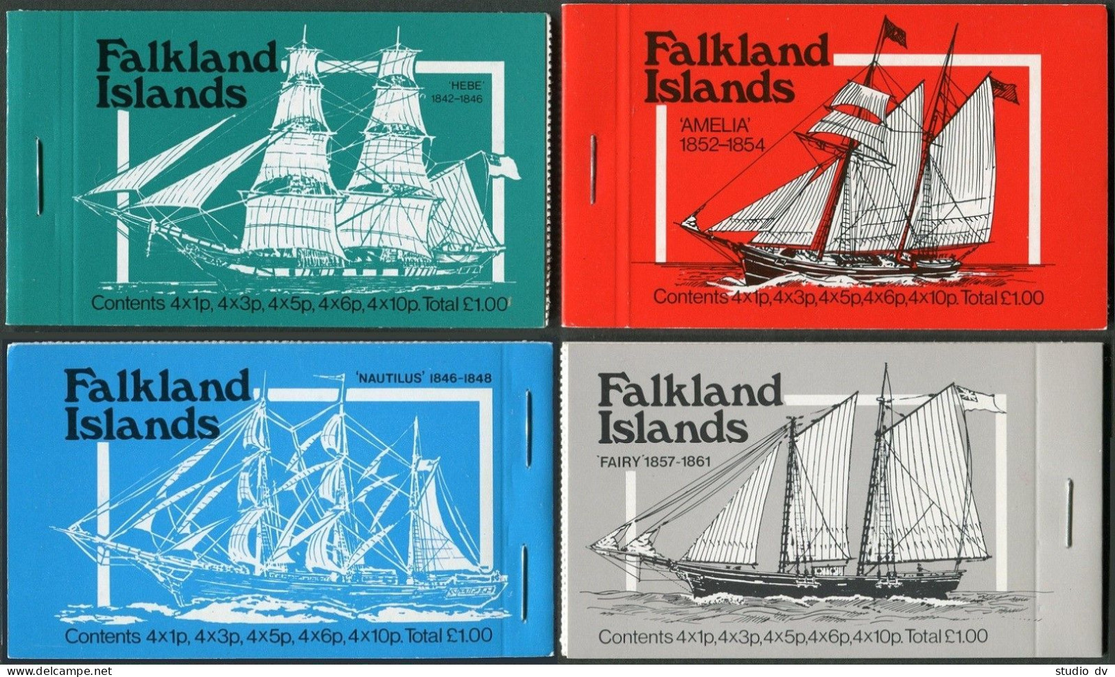 Falkland 260/269 Booklets,four Design Of The Cover,MNH. Ships 1978. - Falklandeilanden