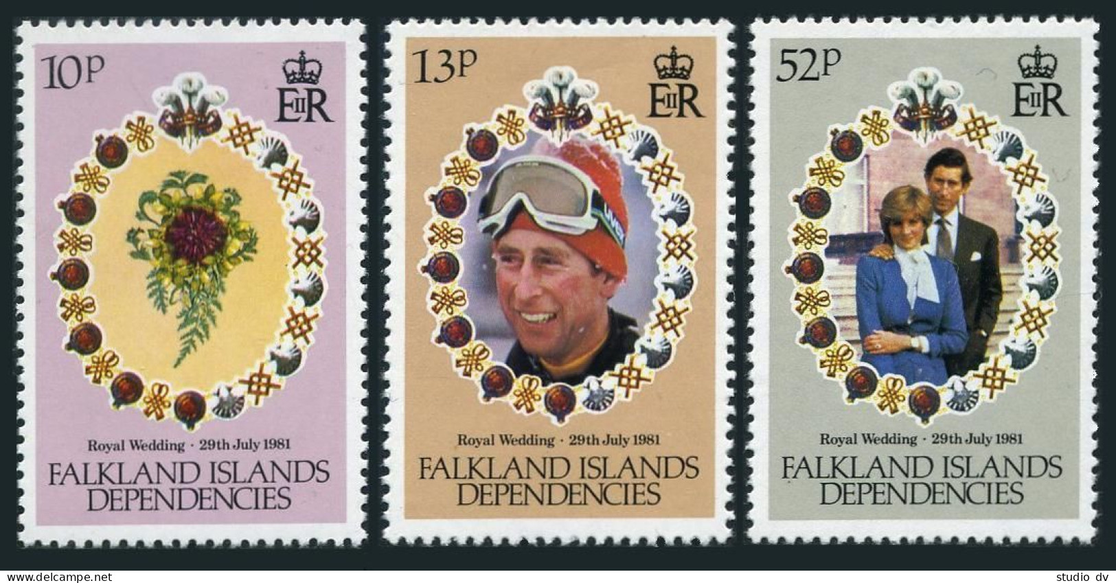 Falkland Depend 1L59-1L61, MNH. Michel 99-101. Wedding Charles, Lady Diana.1981. - Falkland Islands