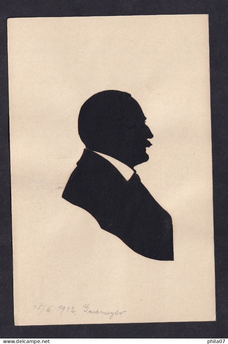 Silhouette - Image Of A Man / Postcard Not Circulated, 2 Scans - Silhouetkaarten