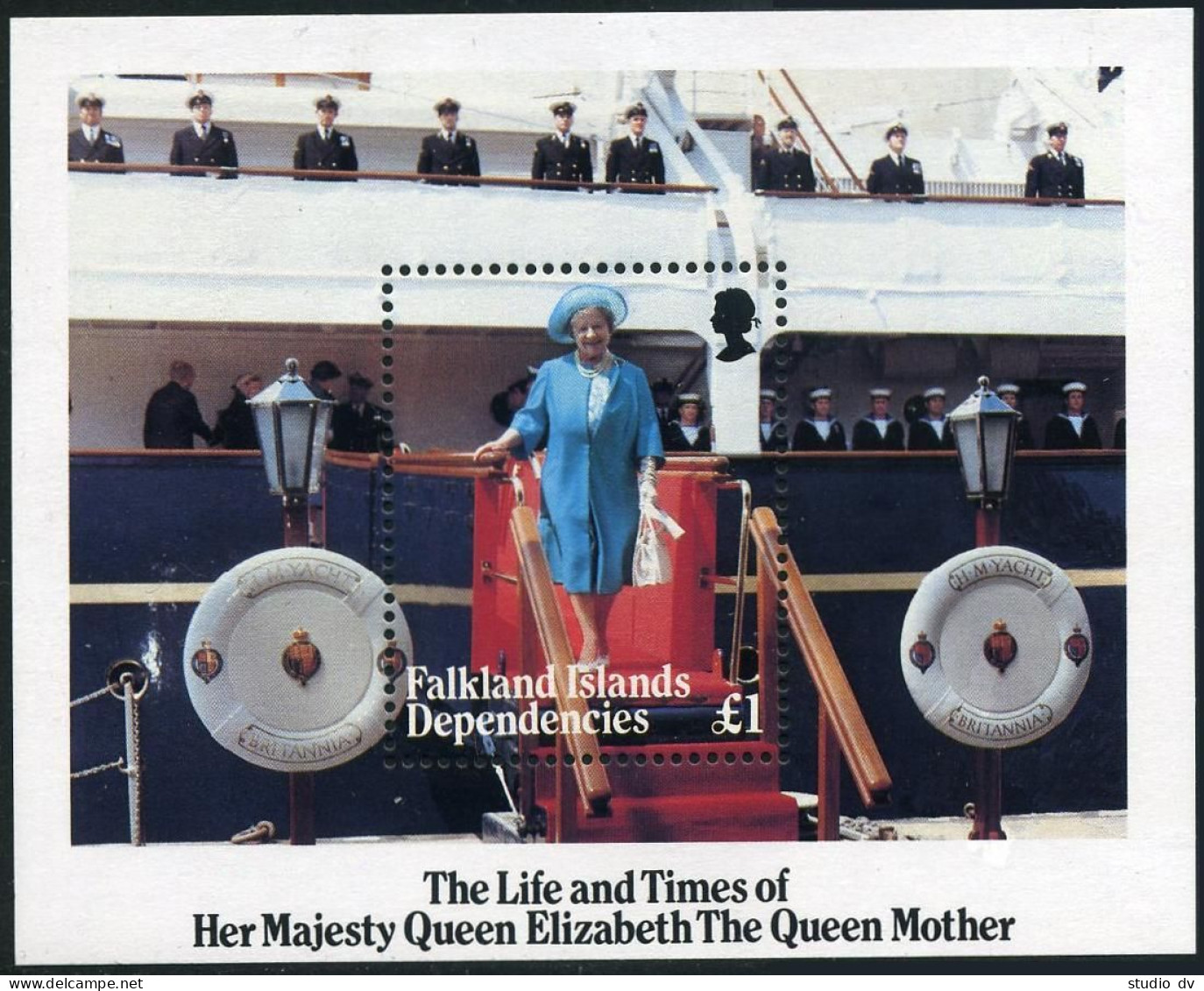 Falkland Depend 1L92-96,MNH. Mi 133-136,Bl.2. Queen Mother, 85th Birthday, 1985. - Islas Malvinas