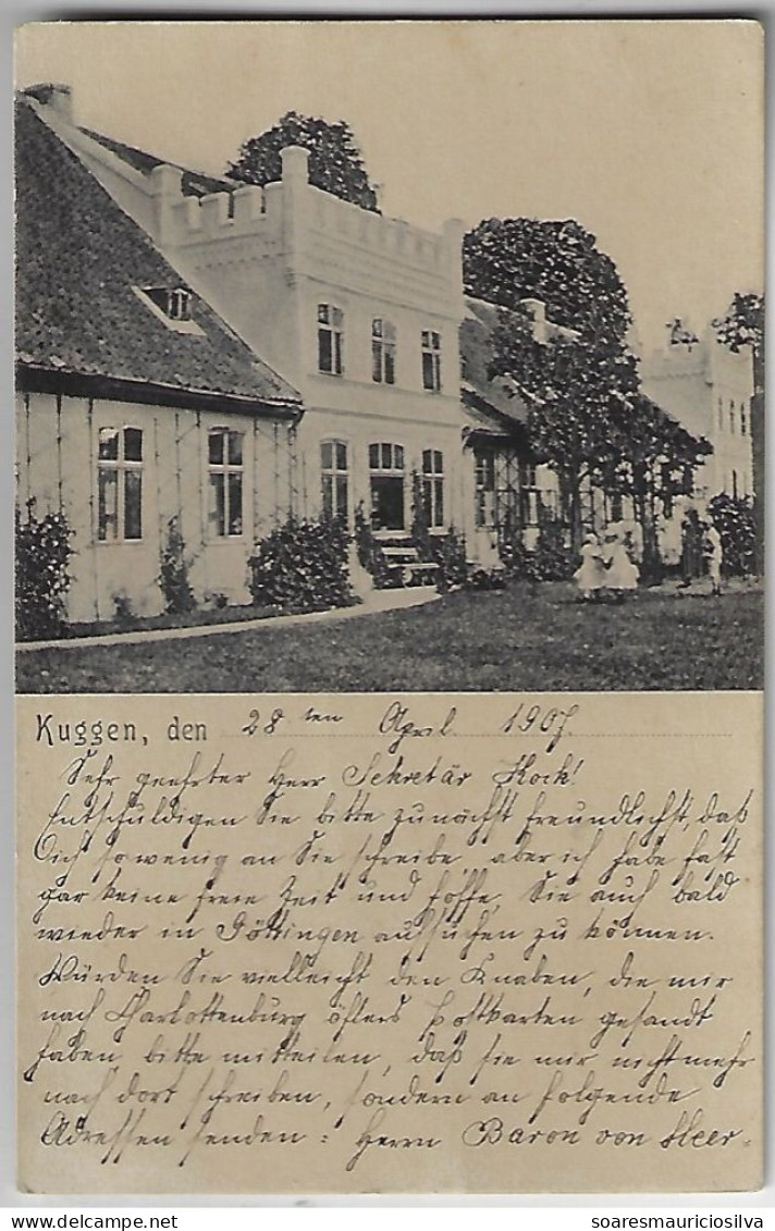 Russia 1907 Postcard Photo Kuggen In Germany Now Perwomaiskoje Kaliningrad Oblast Sent To Göttingen Stamp Germania 5 Pf - Russland