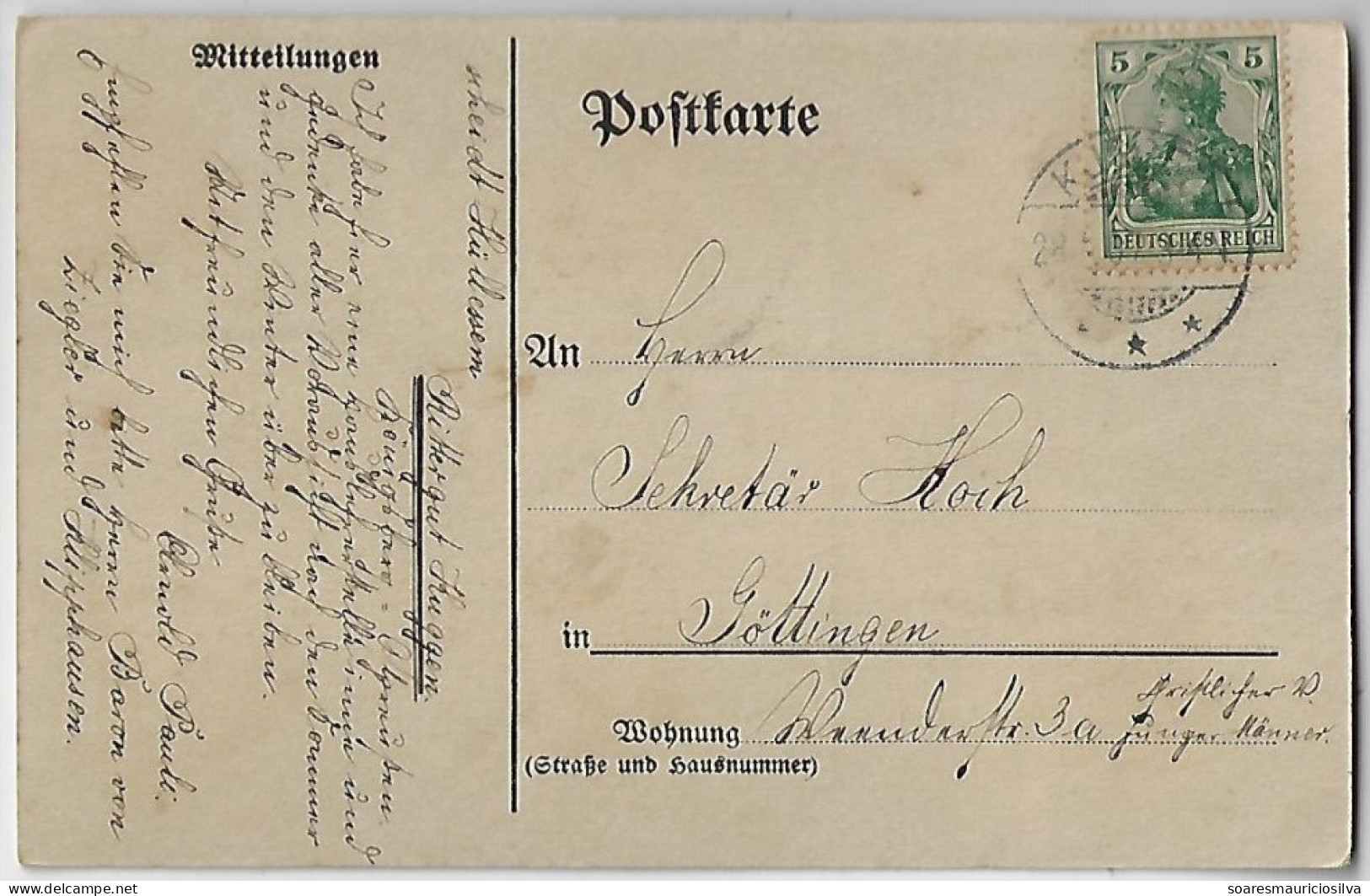 Russia 1907 Postcard Photo Kuggen In Germany Now Perwomaiskoje Kaliningrad Oblast Sent To Göttingen Stamp Germania 5 Pf - Russie