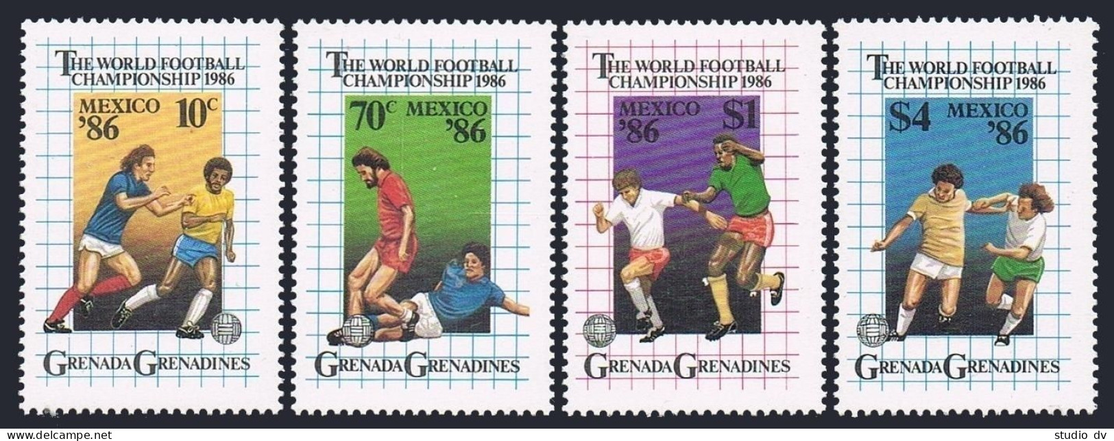 Grenada Gren 739-742,743,MNH.Mi 748-751,Bl.108. World Soccer Cup Mexico-1986. - Grenade (1974-...)